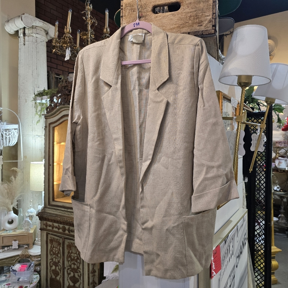 Elegant Beige Women's Blazer Vintage Joanna